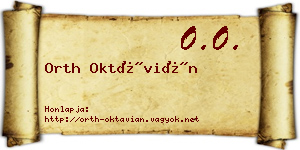 Orth Oktávián névjegykártya